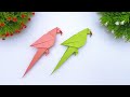 Watch how to fold origami parrot  diy back to school projects  handmade paper parrot making ideas