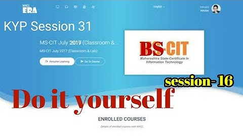 KYP Session 31 Do It YourSelf | Bs-Cit Session 16 Do It Your Self | do it yourself