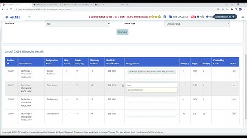 HRMS CDC CADRE CREATION