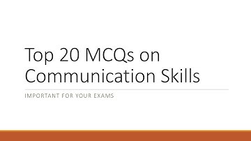 📢 Top 20 MCQs on Communication Skills | Communication Skills Quiz with Answers