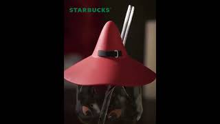 Black Cat Glass Cup with Red Witch Hat (Starbucks China Halloween 2021 Edition)