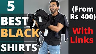 5 *BEST* Black Shirts for every budget on Amazon| Black shirts haul men| Huge amazon sale haul screenshot 3