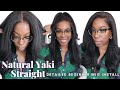 Affordable textured wig yaki straight detailed wig install bye bye knots precut wig klaiyi hair