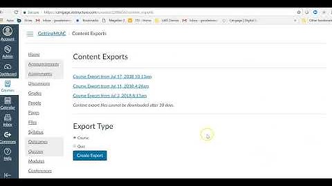 Exporting a Canvas course