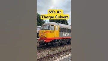 #shorts - 69015 & 69007 passing through Thorpe Culvert station #class69 #railway #trainspotting