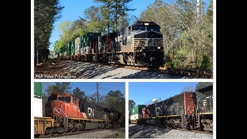 3-11-2023: Old Paint NS Dash 9-44CW 9562 & CN SD75I 5699 Lead NS 218 Thru Kathleen, GA