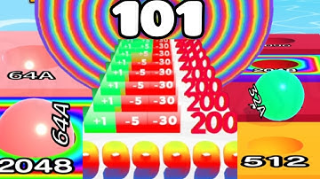 Ball Run 2048 Merge Number vs Level Up Circles vs Merge Number Run Master 3 in one Gameplay 😎 👌