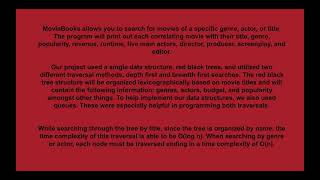 Data Structures Project 3 "Moviebooks"