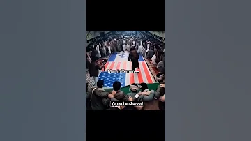 A Yemeni Man Dances On The Flags Of Israel And America يمني يرقص على علم إسرائيل وامريكا اليمن 