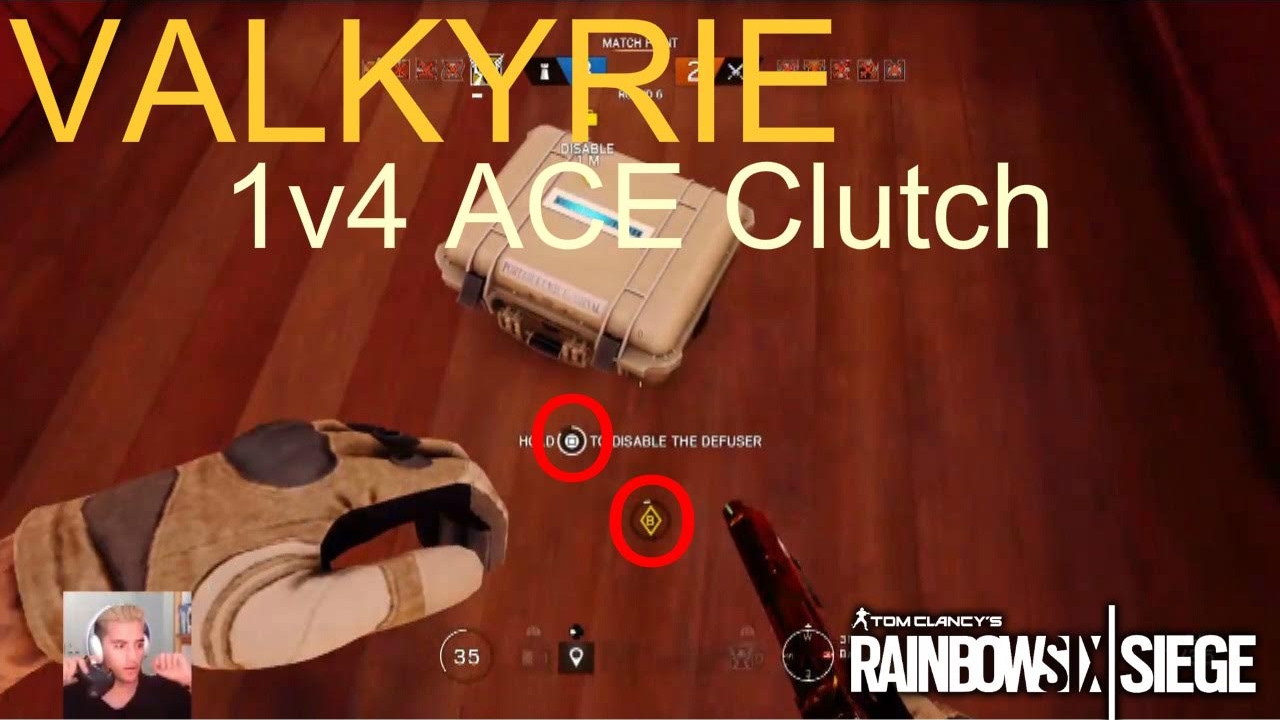 1v4 Valkyrie ACE Clutch (Rainbow Six: Siege) - YouTube