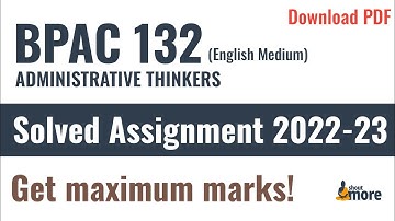 IGNOU BPAC 132 Solved Assignment 2022-23 (English Medium) | PDF Download