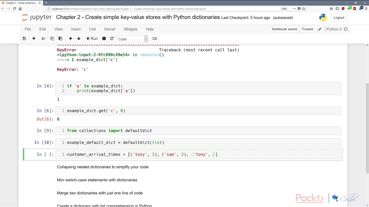 Python Tips, Tricks And Techniques: Never Get Keyerror With Defaultdict Data Structure|Packtpub.Com