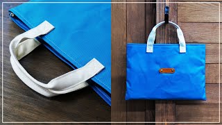 スクールバッグの簡単な作り方/帆布かばん/A4/裏地無し/持ち手#4-How to Sew a bag Easy simple