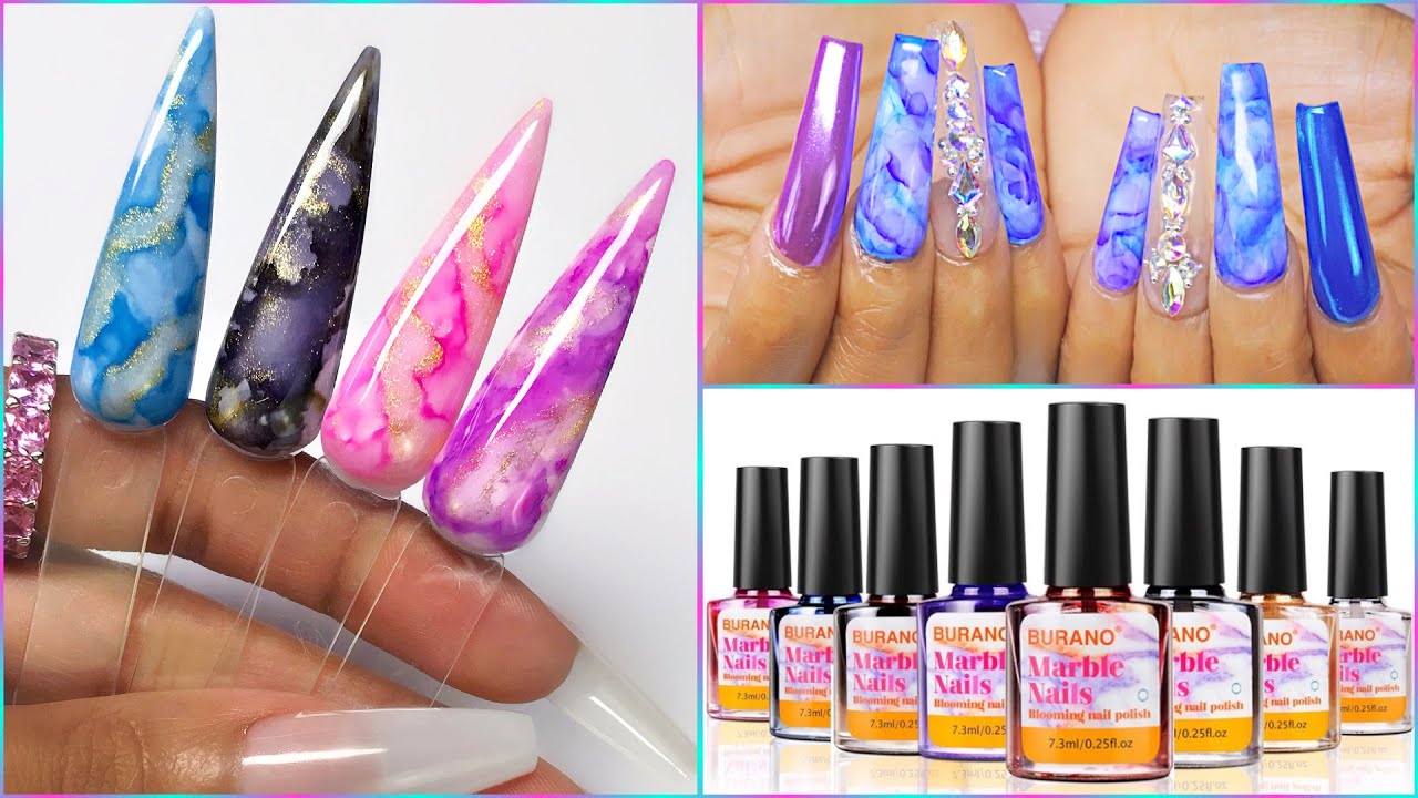 10. Marble Acrylic Nails - wide 7