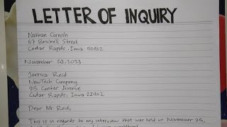 How To Write An Inquiry Letter Step by Step Guide | Writing Practices