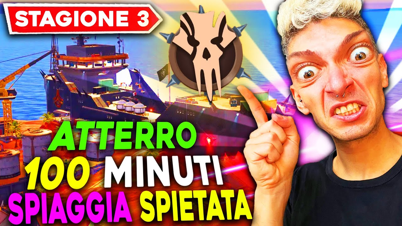 ATTERRO PER 100 MINUTI alla SPIAGGIA SPIETATA nel CAPITOLO 5 di FORTNITE !!