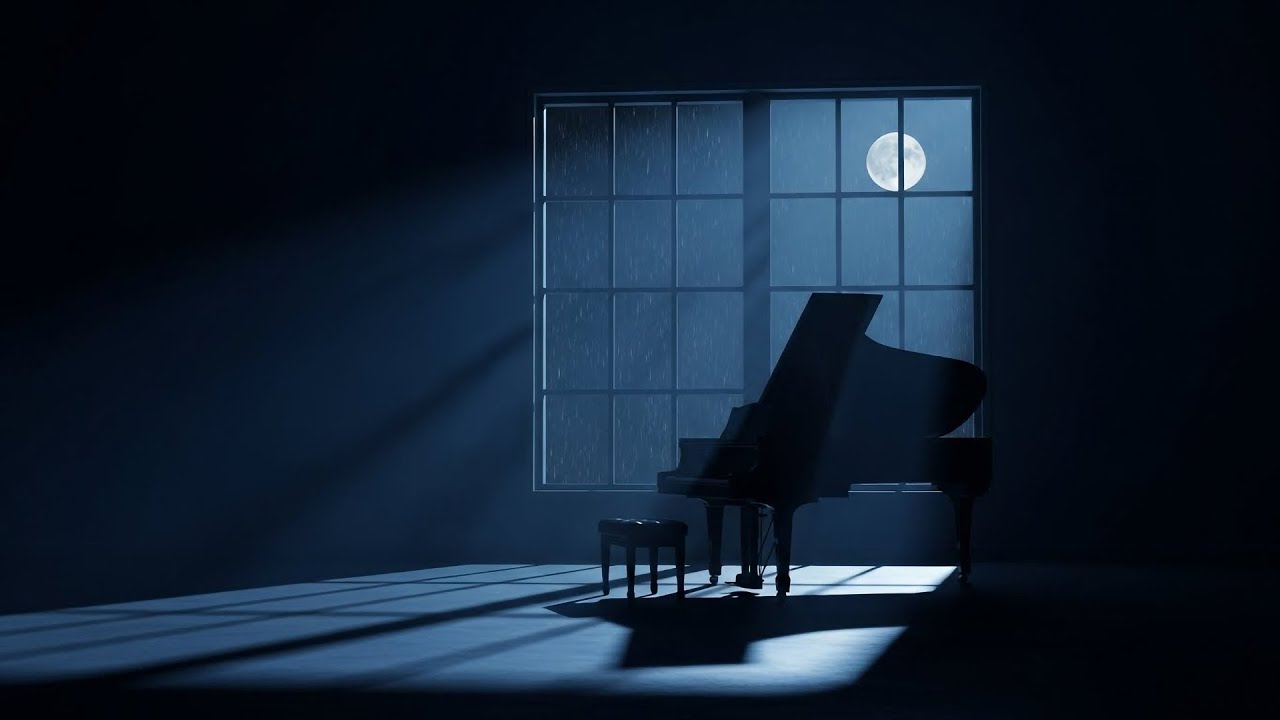 Lonely 2AM Piano with Gentle Rain
