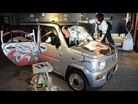 車のボディにペイントパフォーマンス 富山 Youtube