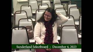 Sunderland Selectboard  -  December 4, 2023