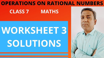 D.A.V. Maths | Class 7 | Operations on Rational Numbers | Worksheet 3 | Chapter 2