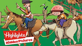 HORSE RIDING | Hidden Pictures Puzzles | Kids Videos | Highlights screenshot 5