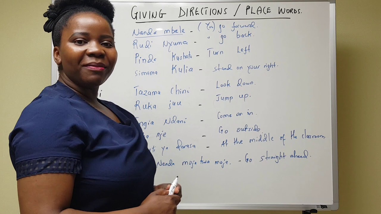 SWAHILI GRAMMAR.HOW TO GIVE DIRECTIONS IN SWAHILI  BEGINNERS LESSON NO.15