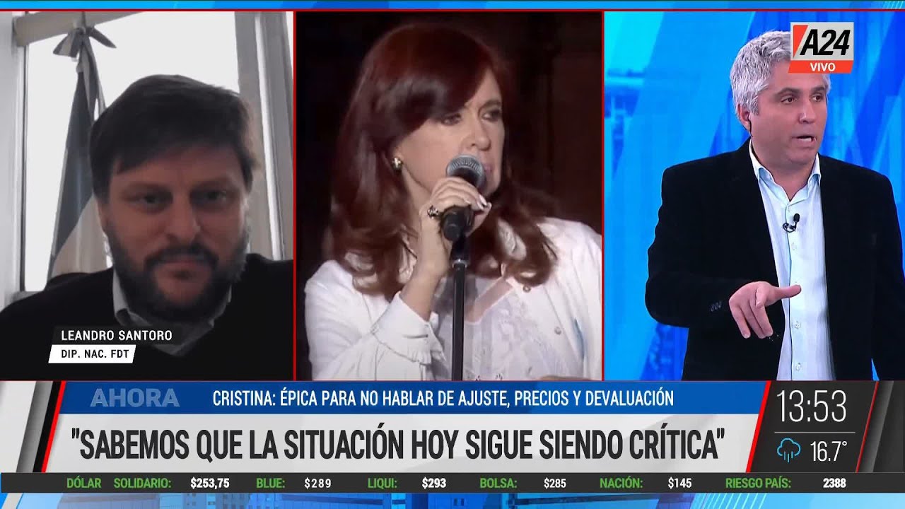 Santoro "Sabemos que la situación hoy sigue siendo crítica" YouTube