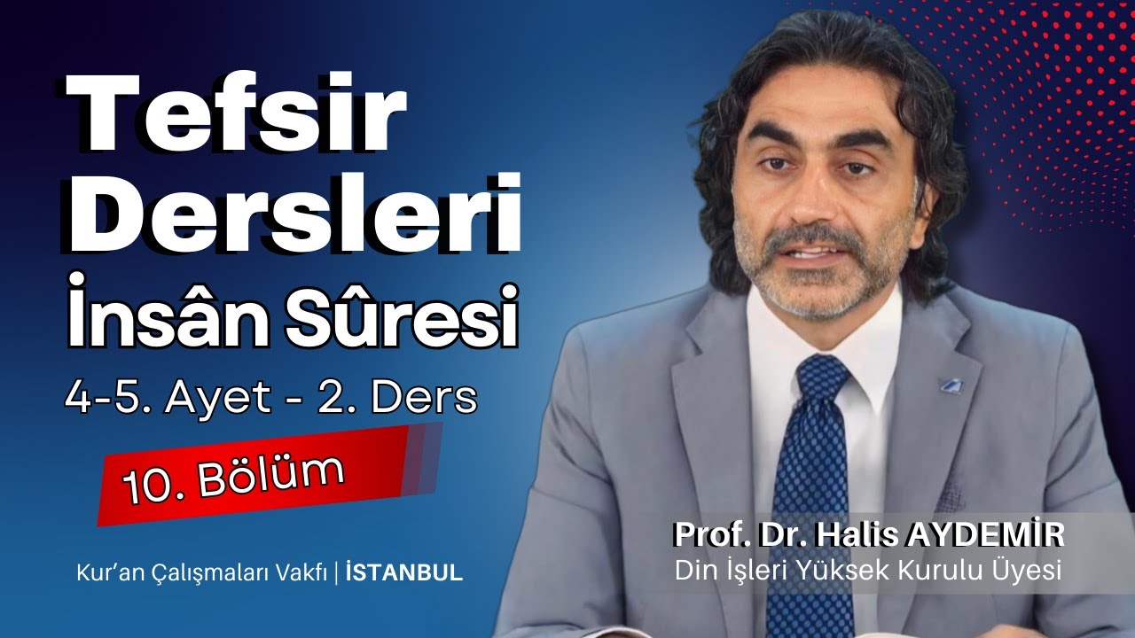 76 - İnsân Suresi - 4-5. Ayet 2. Ders Tefsir Dersleri - Kur'an Çalışmaları Vakfı - 08.08.2020