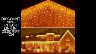 Christmas Decorations For Home Outdoor LED Curtain Icicle String Light Street Garland On The House W