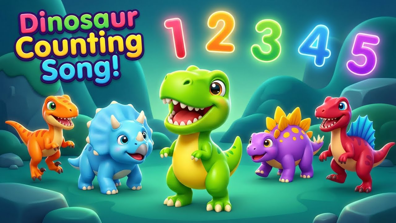 Baby Dinosaur Counting Song 🦖 | Learn Numbers 1-5 | Fun Dinosaur Song ...