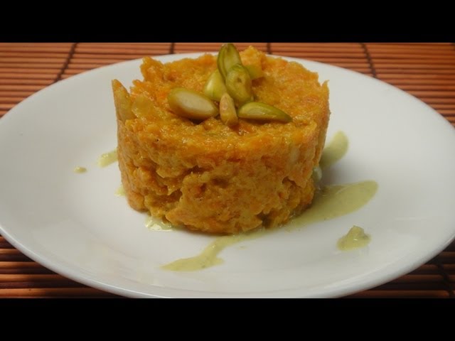 Gajar Halwa With Pistachio Coulis