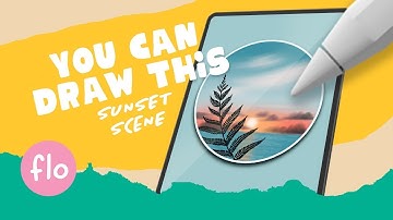 You Can Draw This SUNSET LANDSCAPE in PROCREATE - using FREE Procreate brushes only