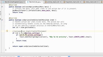 Thực hành Android: Xử lý Action Item trong Fragment