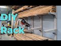 Lumber Storage Rack Wall Mounted with Chop Saw Station