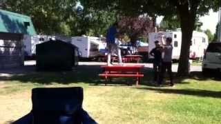 Front flip of a bench