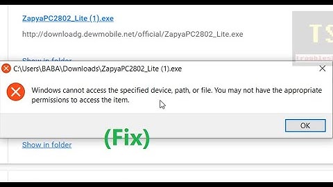 Lỗi window cannot access the specified device path or file