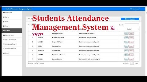 Student Attendance Management System in PHP, MySQL, CSS and Bootstrap.