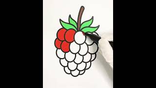Relaxing Raspberry Coloring | ASMR Marker Drawing 💚❤️Color with me