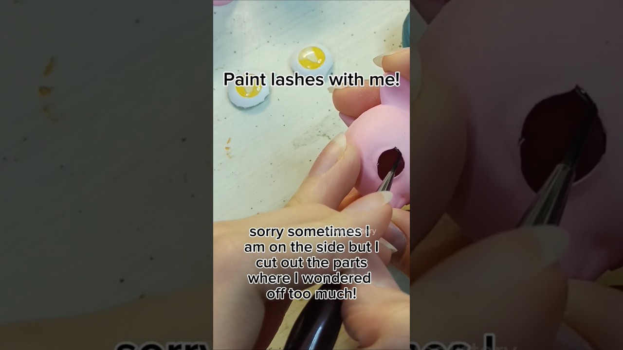 Painting eyelashes! This commission is gonna have resin eyes! 