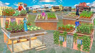 Rooftop Vegetable Growing Village Terrace Farming Challenge Hindi Kahani Moral Stories Comedy Video