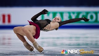 Trusova attempts five quads in valiant free skate, vaults from 12th to podium at worlds | NBC Sports