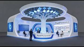 Pharmaceutical Exhibition Booth Design Case 2026, AI-Generated