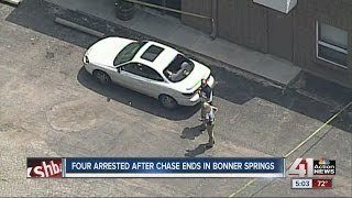 Four arrested after chase ends in Bonner Springs