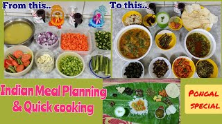 How to pre-plan your meals|Vlog in English|How to do quick stir fry/poriyal|Pongal menu|Easy cooking