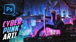 Creating a Neon Assassin in Photoshop | Cyberpunk Photo Manipulation Speed Art