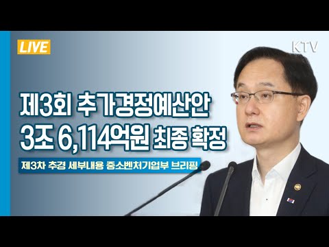 지난 3일 2020년 제3회 추가경정예산안 3조 6,114억원 최종 확정 - 제3차 추경 세부내용 중소벤처기업부 브리핑