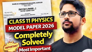 Solved physics model paper class 11 | First year physics model paper solved 2026 Physics model paper