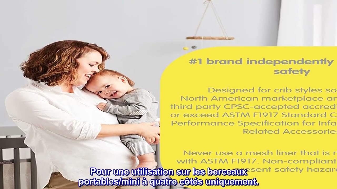 Bon produit -  BreathableBaby Doublure de berceau en maille respirante — Collection Classique — Blan