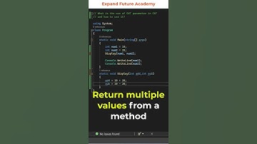 C# Programmers  FAQ - 48 Use of OUT parameter and how to use it in c#  #ExpandFutureAcademy #shorts