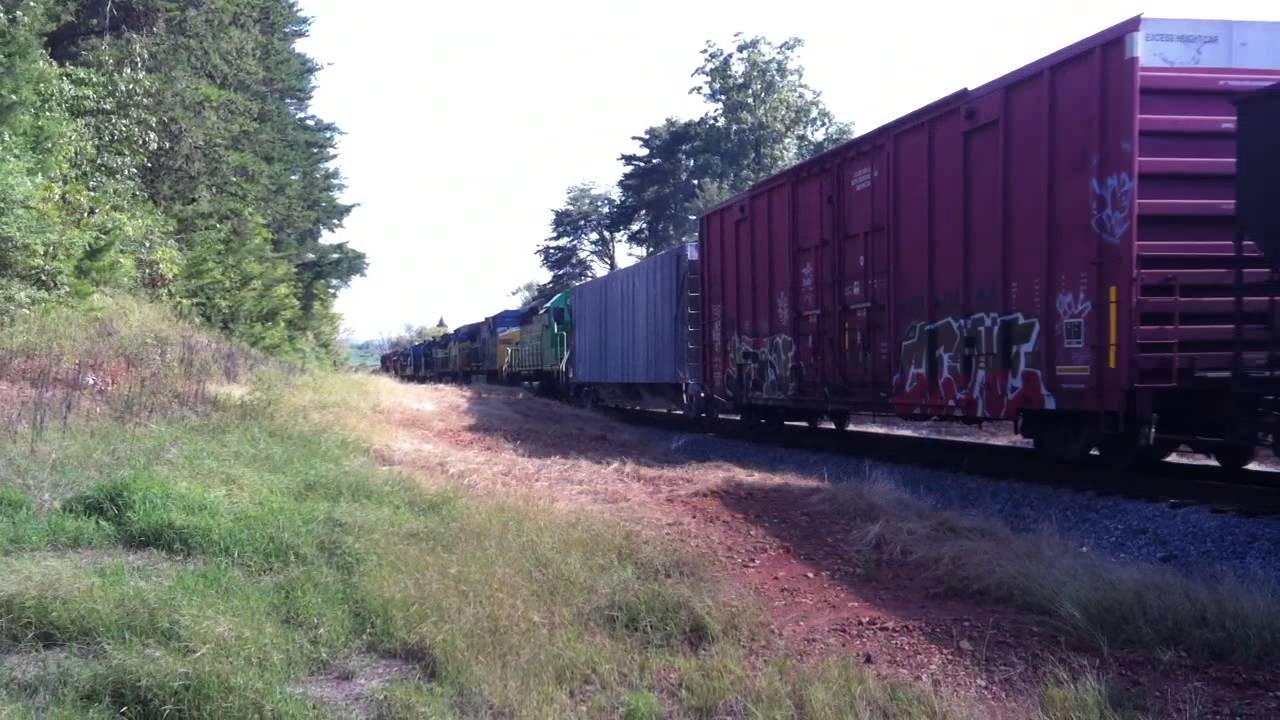 Northbound CSX Mixed Freight at Rydal, GA, With an Amazing 9 Engine ...